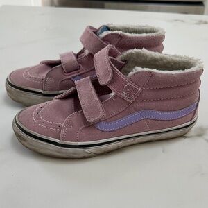 Vans Kids Pink and Lavender High-Top Sneakers